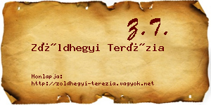 Zöldhegyi Terézia névjegykártya