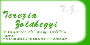 terezia zoldhegyi business card